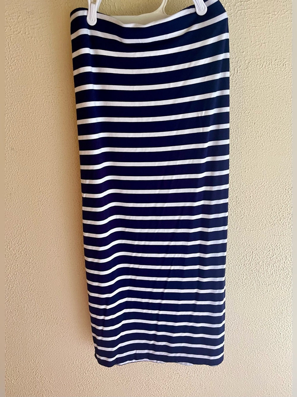 Old Navy — Navy Blue & White Striped Long Maxi Skirt Size Large